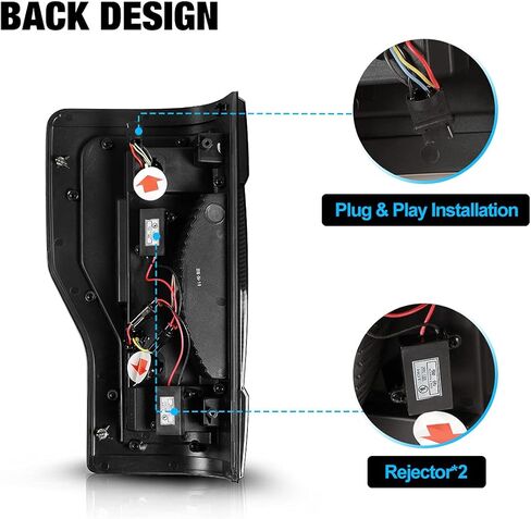 LED Tail Lights Compatible with 2017-2019 FORD F250 F350 F450 (Super Duty) Sequential Turning Light & DRL Tail Lamps Replacement Assembly 1 Pair (Black Housing/Smoke Lens) in Kuwait