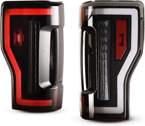 LED Tail Lights Compatible with 2017-2019 FORD F250 F350 F450 (Super Duty) Sequential Turning Light & DRL Tail Lamps Replacement Assembly 1 Pair (Black Housing/Smoke Lens) in Kuwait