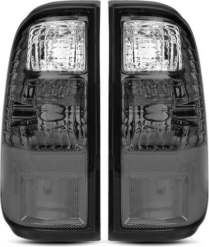 Tail Lights Compatible with Ford F250 / F350 / F450 Super Duty 2008 2009 2010 2011 2012 2013 2014 2015 2016, Rear Lamps, No Bulbs (Dark Grey) in Kuwait