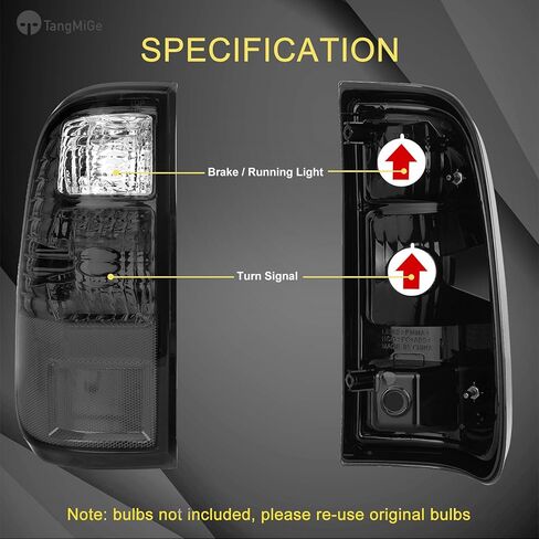 Tail Lights Compatible with Ford F250 / F350 / F450 Super Duty 2008 2009 2010 2011 2012 2013 2014 2015 2016, Rear Lamps, No Bulbs (Dark Grey) in Kuwait