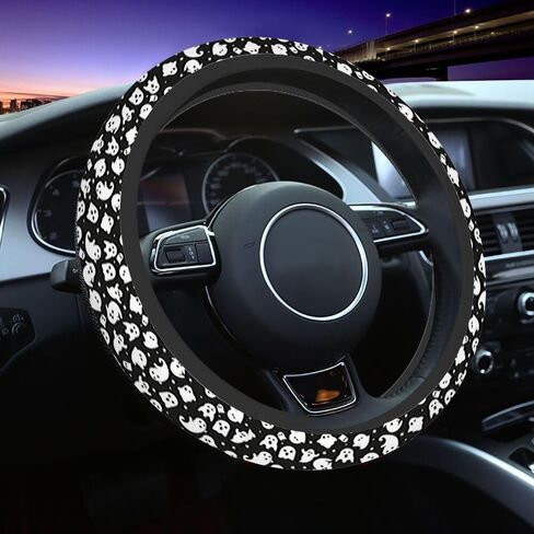 Jamaican Flag Steering Wheel Cover Black, Green and Yellow Steering Wheel Cover for Women Men Anti-Slip Breathable Steering Wheel Protector Car Accessories in Saudi Arabia