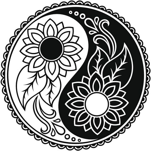 ملصق مغناطيسي من الفينيل لعباد الشمس ديزي ينج يانج أيقونة مغناطيسية من الفينيل (عرض 4 بوصات) in Kuwait