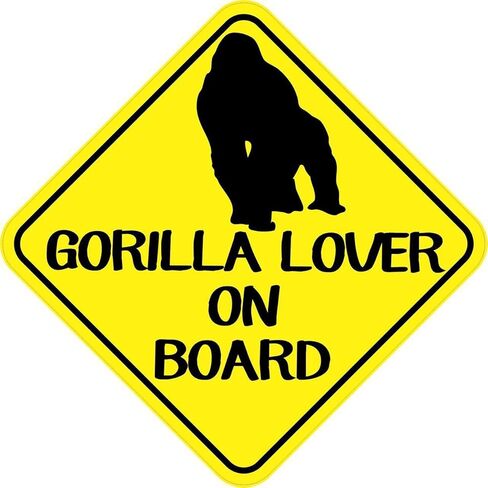 StickerTalk Gorilla Lover on Board Magnet, 6 inches by 6 inches in Saudi Arabia