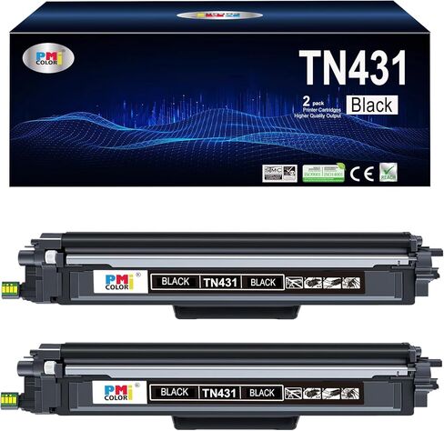 TN431 Black Toner Replacement for Brother TN431BK TN-431 MFCL8900CDW HLL8360CDW HLL8260CDW MFCL8610CDW HLL8360CDWT Printer (2-Pack) in Kuwait