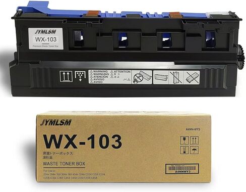 صندوق حبر نفايات WX103، استبدال حاوية نفايات الحبر WX-103 لكونيكا مينولتا WX103 WX 103، يعمل مع طابعات Bizhub C364e c224e 284e 308 368 C258 C284 C368 C454 C308 C558 C658 in Kuwait