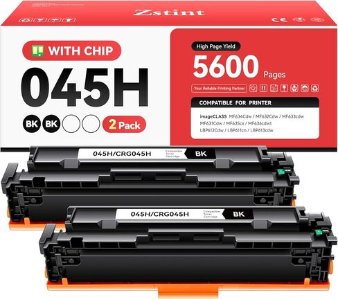 045H 045 Black Toner Cartridge 2-Pack High Yield Compatible Replacement for Canon 045 CRG-045 045H for MF634Cdw Color ImageCLASS MF632Cdw LBP612Cdw MF632 MF634 MF630C LBP610C MF636cdwt Printer Ink in Kuwait
