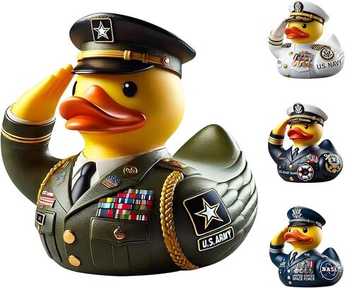2026 New Duck Captain Resin Ornament, Veteran Tribute ，Military Resin Duckies Decorations for Veterans Day (Green) in Kuwait