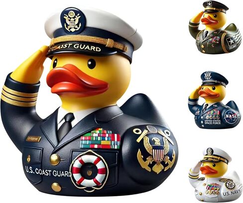2026 New Duck Captain Resin Ornament, Veteran Tribute ，Military Resin Duckies Decorations for Veterans Day (Green) in Saudi Arabia