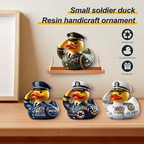2026 New Duck Captain Resin Ornament, Veteran Tribute ，Military Resin Duckies Decorations for Veterans Day (Green) in Saudi Arabia