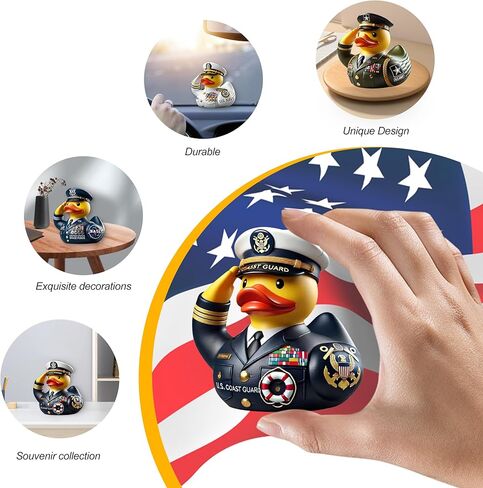 2026 New Duck Captain Resin Ornament, Veteran Tribute ，Military Resin Duckies Decorations for Veterans Day (Green) in Saudi Arabia