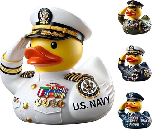 2026 New Duck Captain Resin Ornament, Veteran Tribute ，Military Resin Duckies Decorations for Veterans Day (Green) in Saudi Arabia