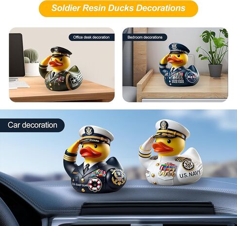 2026 New Duck Captain Resin Ornament, Veteran Tribute ，Military Resin Duckies Decorations for Veterans Day (Green) in Saudi Arabia