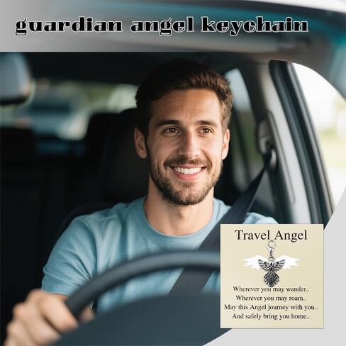 New Driver Driving Keychain Gifts for Women Men Traveler Adventure Gifts Trucker Bus Driver Birthday Christmas Gift Travel Angel Keychains Drivers License Gift for Son Granddaughter in Kuwait