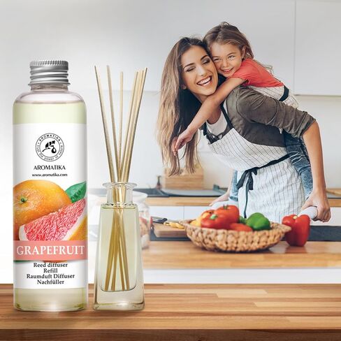 Reed Diffuser Oil Refill Grapefruit 6.8 Fl Oz (200ml) - Intensive & Long Fragrance for Room - Lasting Natural Room Scent - Refill for Office - Boutique - Restaurant - Aromatherapy in Kuwait