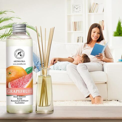 Reed Diffuser Oil Refill Grapefruit 6.8 Fl Oz (200ml) - Intensive & Long Fragrance for Room - Lasting Natural Room Scent - Refill for Office - Boutique - Restaurant - Aromatherapy in Kuwait