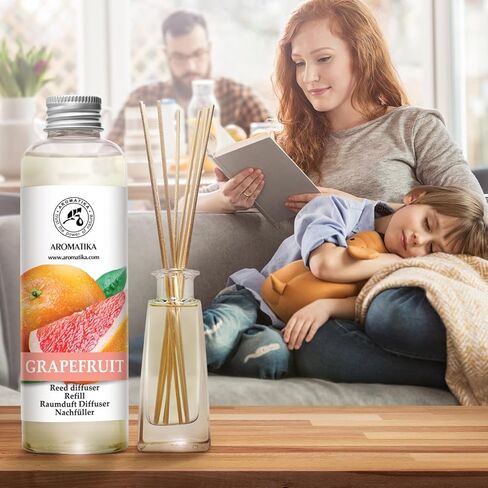 Reed Diffuser Oil Refill Grapefruit 6.8 Fl Oz (200ml) - Intensive & Long Fragrance for Room - Lasting Natural Room Scent - Refill for Office - Boutique - Restaurant - Aromatherapy in Kuwait