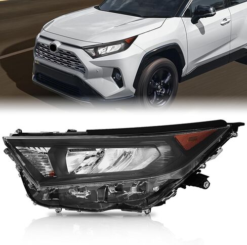 مجموعة المصابيح الأمامية JFN متوافقة مع 2019 2020 2021 2022 Toyota RAV4 LE XLE مع Blubs أسود (جانب الركاب (يمين)) in Saudi Arabia