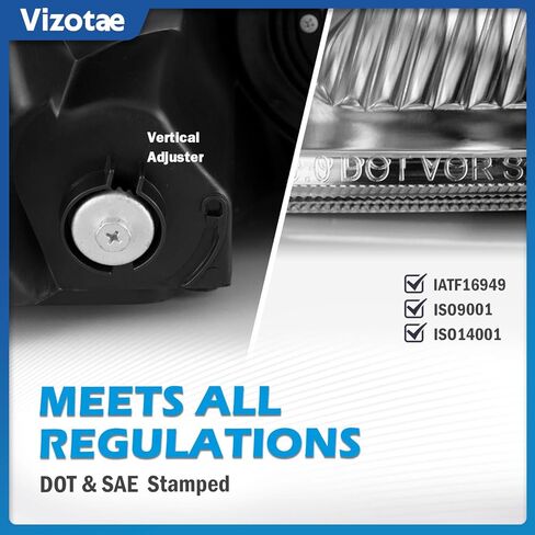 Headlights Assembly for 2006-2010 Toyota Sienna Minivan (All Trims: CE, LE, XLE) & Cargo Van Halogen Headlamp Replacement, High/Low Beam W/Bulbs, Driver & Passenger Side in Kuwait