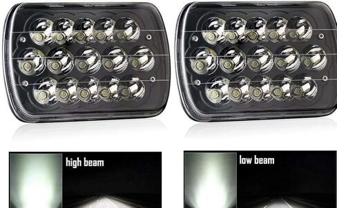 زوج واحد من المصابيح الأمامية LED السوداء مقاس 7x6 5x7 H6054 استبدال المصابيح in Kuwait