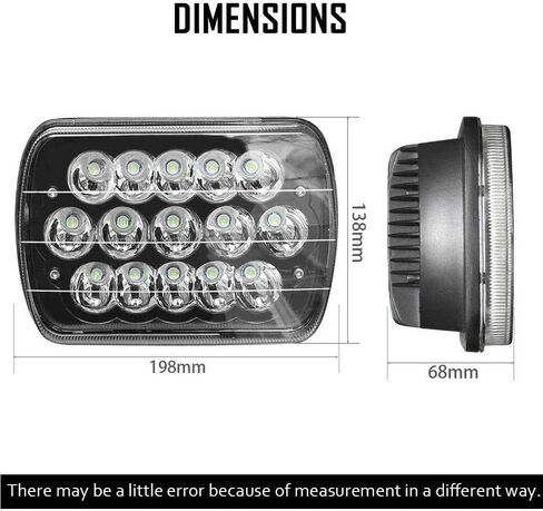 زوج واحد من المصابيح الأمامية LED السوداء مقاس 7x6 5x7 H6054 استبدال المصابيح in Kuwait