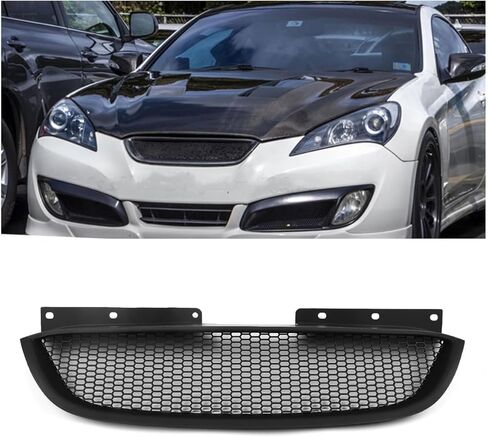 Front Bumper Grill Grille Cover For Hyundai Genesis Coupe 2008-2012 Matte Black Glossy Black Carbon Fiber Look in Kuwait