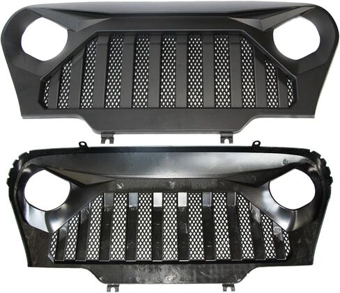 TJ Wrangler Front Grille Grill لـ 1997-2006 Wrangler TJ LJ Vader شبكة إدراج مصبغة (Angry Bird أسود) in Kuwait
