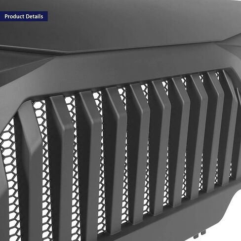 TJ Wrangler Front Grille Grill لـ 1997-2006 Wrangler TJ LJ Vader شبكة إدراج مصبغة (Angry Bird أسود) in Kuwait