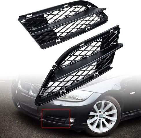 2x المصد الأمامي السفلي شبكة مصابيح الضباب متوافق مع 2009-2011 BMW E90 E91 325i 328i 335i in Kuwait