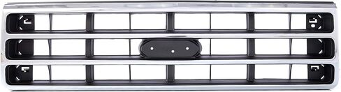 Perfit Liner New Replacement Parts Front CHROME GRAY Grille Grill With emblem provision Compatible With 1989-1991 Ford F-350 F-150 Bronco F-250 E9TZ8200A FO1200141 in Saudi Arabia