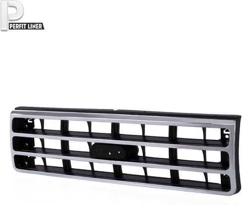 Perfit Liner New Replacement Parts Front CHROME GRAY Grille Grill With emblem provision Compatible With 1989-1991 Ford F-350 F-150 Bronco F-250 E9TZ8200A FO1200141 in Saudi Arabia