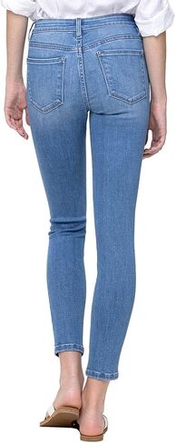 VERVET by Flying Monkey Blue Fading Whiskering Wash Skinny Denim Jeans Mid-Rise in Saudi Arabia