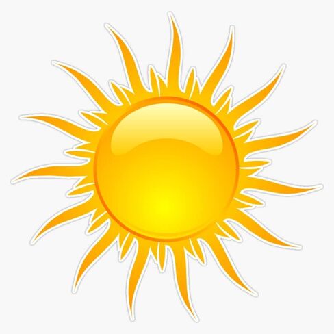 Sun Bumper Sticker Decal 5" in Saudi Arabia