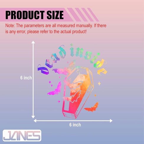 janes الميت داخل القوطية صائق، الأشعة فوق البنفسجية dtf نقل سيارة صائق، ملصقات نافذة السيارة الإيجابية، الجمالية هالوين الخفافيش سيارة الشارات للنساء الرجال، مضحك شارات سيارة اقتباس للشاحنات in Saudi Arabia