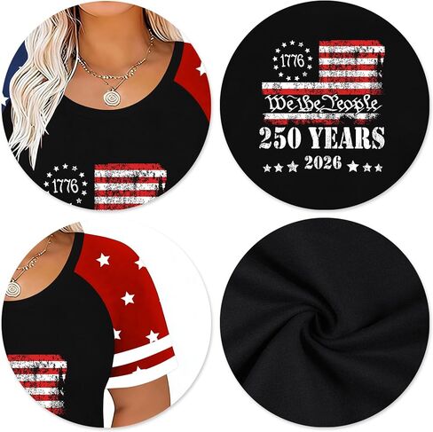 Plus Size American Flag Shirt for Women 4th of July Tshirts USA 1776 Patriotic Tops 250th Anniversary Tee in Saudi Arabia