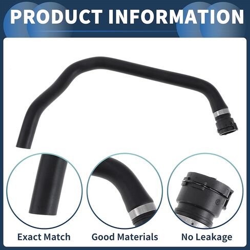 خرطوم المبرد خرطوم السخان رقم 64218381387 لسيارات BMW E53 X5 3.0i 3.0L L6 2001-2006 المطاط الأسود 1 قطعة أنبوب إدخال المياه في المحرك ختم جيد in Saudi Arabia
