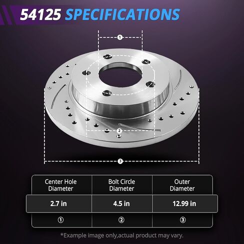 12.99" Rear Brake Rotors Replacement for 2011 2012 2013 2014 Ford Edge, Flex Explorer Taurus X Freestyle Five Hundred, Lincoln MKS MKX MKT, Mercury Sable Montego Drilled Slotted Brakes Set in Kuwait