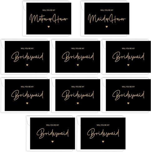 مجموعة من 10 بطاقات اقتراح لوصيفة العروس من LotsBuyLots مع مغلفات، 8 بطاقات هل ستكون وصيفة العروس الخاصة بي، 1 خادمة الشرف، 1 سيدة الشرف (أبيض) in Kuwait