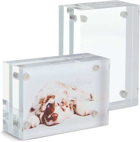 Juvale 2 Pack Acrylic Picture Frames 2x3, Mini Wallet Size for Photos, Tabletop, Desktop in Kuwait