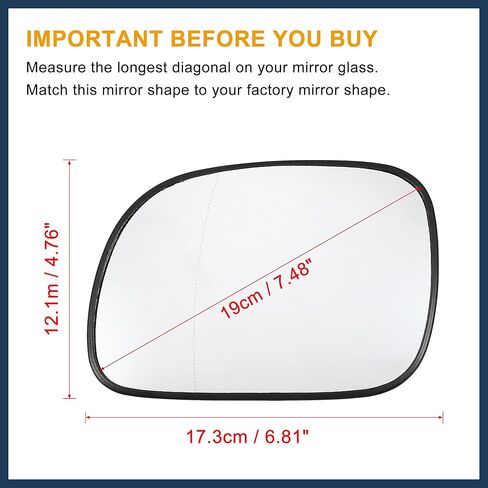 for Dodge Caravan for Chrysler Town Country Car Rearview Driver Left Side Heated Mirror Glass Replacement W/Backing in Saudi Arabia