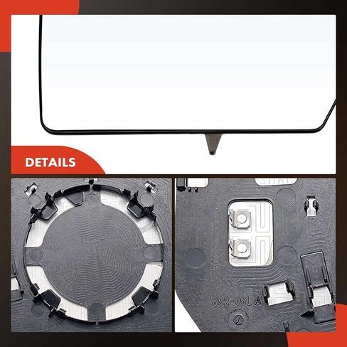 زجاج مرآة مسخن على جانب السائق والراكب من A-Premium مع لوحة دعم متوافقة مع Ford Expedition وLincoln Navigator، 2007-2011 - رؤية خارجية مسطحة ومرآة محدبة in Saudi Arabia