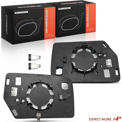 زجاج مرآة مسخن على جانب السائق والراكب من A-Premium مع لوحة دعم متوافقة مع Ford Expedition وLincoln Navigator، 2007-2011 - رؤية خارجية مسطحة ومرآة محدبة in Saudi Arabia