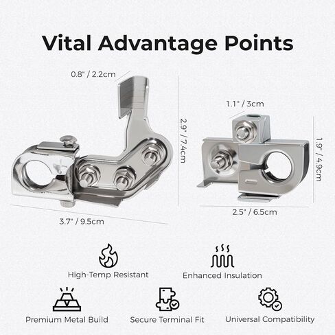 Battery Terminal Set Positive Negative 926-603 Compatible with Ford Super Duty F-250 F-350 F-450 Chevy Silverado 1500 2500 3500 Replaces 926-603 BT4A-14450-BA BT4Z-14450-SD in Kuwait