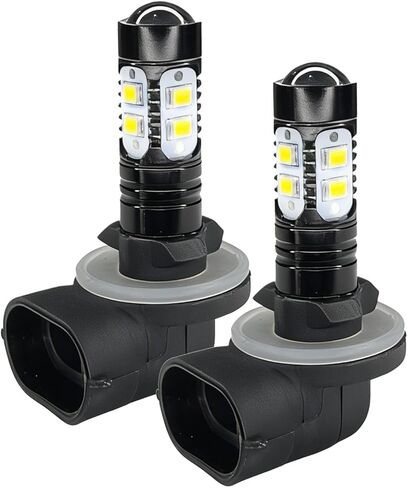 881 مصباح ضباب LED، استبدال المصابيح الأمامية LED OEM # 881 886 889 862 894 896 898، 50 وات 6000 ك شعاع منخفض للغاية زينون DRL / ضوء ضباب عالمي لشاحنة السيارة SUV (قطعتان، أبيض) in Saudi Arabia