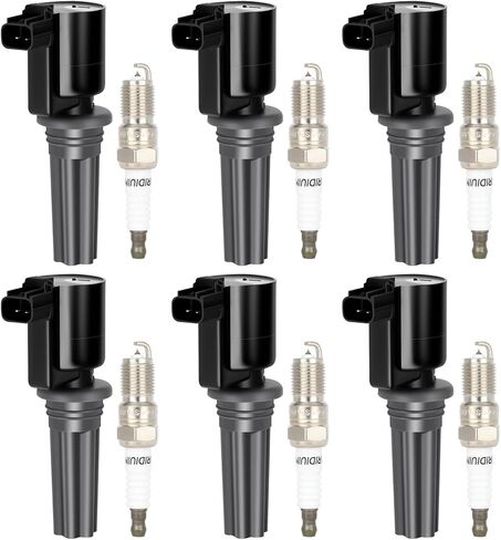 OCPTY spark plugs and coils Fits 2000-2003 for Jaguar S-Type 3.0L,2000-2003 for Jaguar S-Type 6 Ignition Coils with 6 Iridium Spark Plugs coils for DG528 ignition coil pack 2-Pins in Saudi Arabia