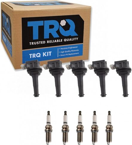 TRQ ملف الإشعال وشمعة الإشعال عدة 10 قطعة شمعات الإشعال إيريديوم متوافقة مع 2004-2016 فولفو S40 S60 V70 V50 C70 C30 XC60 V60 XC70 in Saudi Arabia