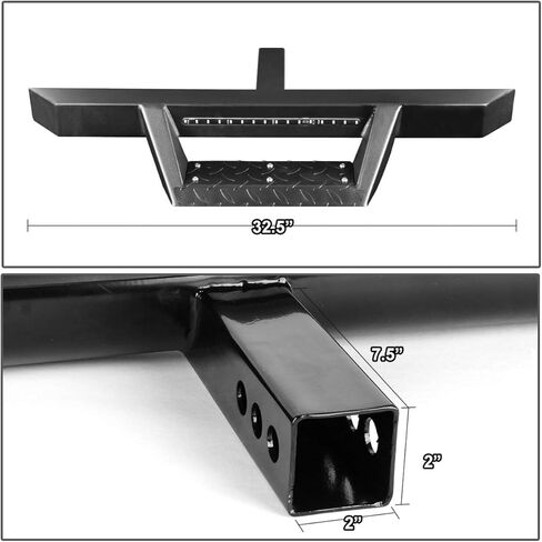 Auto Dynasty Universal 32.5 Inches Black Coated 2-Stage Tow Hitch Step Bar Board with LED Brake Light for 2 Inches Receiver Pickup Truck SUV Trailer in Saudi Arabia