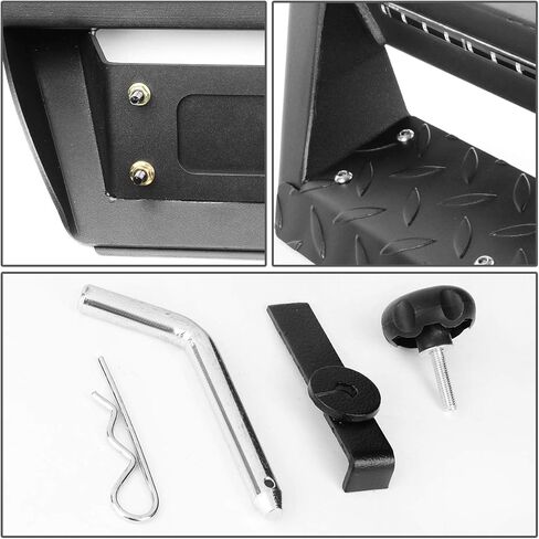 Auto Dynasty Universal 32.5 Inches Black Coated 2-Stage Tow Hitch Step Bar Board with LED Brake Light for 2 Inches Receiver Pickup Truck SUV Trailer in Saudi Arabia