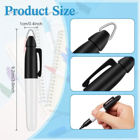 Pajean Mini Permanent Markers for Nurses Badge, Back to School 8 Assorted Colors Mini Marking Golf Ball Marker Pen with Golf Keychain Clips for Office School Supplies Outdoor Activities(8 Pieces) in Saudi Arabia