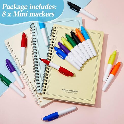 Pajean Mini Permanent Markers for Nurses Badge, Back to School 8 Assorted Colors Mini Marking Golf Ball Marker Pen with Golf Keychain Clips for Office School Supplies Outdoor Activities(8 Pieces) in Saudi Arabia