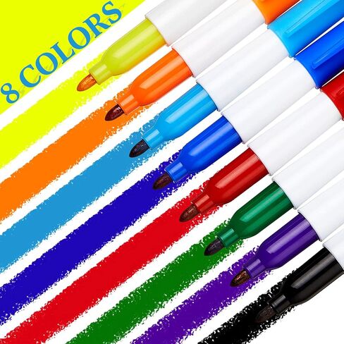 Pajean Mini Permanent Markers for Nurses Badge, Back to School 8 Assorted Colors Mini Marking Golf Ball Marker Pen with Golf Keychain Clips for Office School Supplies Outdoor Activities(8 Pieces) in Saudi Arabia